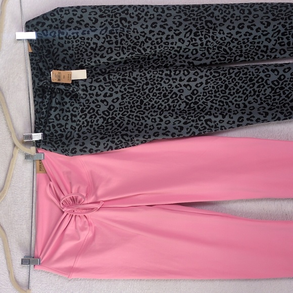 PINK Active Ruched Leopard Print Athletic Yoga Ankle Leggings Bundle Size M - Picture 2 of 7